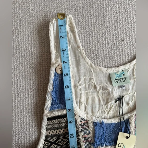 Jaded Gypsy / Patchwork of many colors overalls / Boho Jumpsuit nwt - Picture 9 of 11